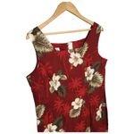 New Pacific Legend Tropical Hibiscus Monstera Hawaiian Tank Maxi Dress Red XL Photo 2