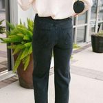 MOTHER The Rambler Patch Pocket High Waist Straight Leg Jeans in Wash Vroom Black Size 23 Photo 2