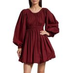 Ulla Johnson  Martine Bubble Minidress Women's 2 Burgundy Long Sleeve NWOT Photo 9