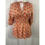 Joie  Renae Red Floral Short Sleeve Top - Size Small Photo 2