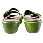 Dansko  Dixie Lime Green Leather Wedges Slide Sandals Size 38 / 7.5-8 Swirl Y2K Photo 7