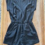 Babaton Aritzia  Black Silk Romper Short Sleeve Black Size XS Photo 2