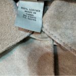 Jones New York Vintage 90s Country Petite Shirt Sz 6 P Beige Suede 100% Leather Photo 5