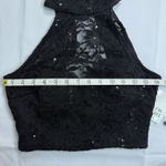 B Darlin  Black and Pink Sequin Halter Prom Dress Photo 2