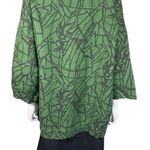 Bryn Walker Lagenlook Abstract Print Oversized Linen Blouse Top Photo 3