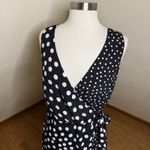 Bravissimo Faux Wrap Dress Womens 12 Black White Polka Dot Super Curvy Midi Photo 2