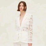 Alexis  Harlie Jacket White‎ French Cut Lace Blazer Size Small Photo 12
