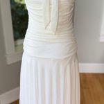 Vintage Y2K Trixxi White Chiffon Rhinestone Halter Tie Asymmetrical Dress Medium Photo 1