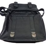 Kenneth Cole Leather Messenger Bag Black Buckles Laptop Briefcase Crossbody Prep Photo 5