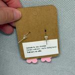 Handmade Pink and Yellow Flower Earrings Photo 4