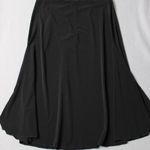 BCBGMAXAZRIA ​ Black Jersey Knit Midi Skirt M Ruched Asymmetrical Waist A-Line Photo 4