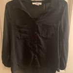 Sans Souci  Black Sheer Button Down Shirt Photo 0