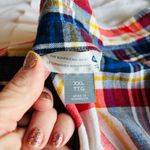 Old Navy  Boyfriend Shirt Women Size XXL Blue Red White Yellow Plaid 100% Cotton Photo 7