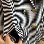 CAbi  #823 Striped Nautical Anchor Button Stretch Double Breasted Blazer Jacket S Photo 4