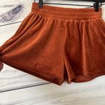 Forever 21 Velour Burnt Orange Soft Comfy High Waist Shorts Photo 4