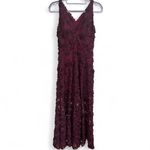 XScape  MADE IN‎ USA BURGUNDY FLOWER PROM FORMAL MAXI DRESS SZ. 4 SMALL NWT Photo 1