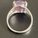 Amethyst Round purple S925 silver ring size 7.5 Photo 7
