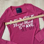 American Eagle Y2K Outfitters Pink Thermal Long Sleeve Graphic T Shirt Womens LG Photo 2