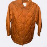 Madewell  Airpuff Shirt-Jacket in the color Warm Coffee/Rust orange. Photo 2
