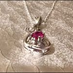 Ruby 14K White Gold Diamond & ? Necklace Photo 12