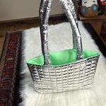 Clinique  Silver Metallic Puffy Tote Bag Photo 5