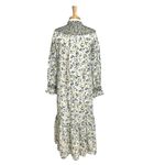 ZARA  Linen Blend Cottagecore Floral Long Sleeve Dress Smocked Neck size Small Photo 6