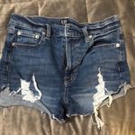 Gap Blue Jean High Waist Distressed Shorts Photo 0