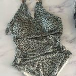 Stylish Leopard Print One Piece Swimsuit Brown Size L Photo 3