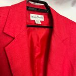 Vtg 90s Hillary Charles 100% Silk Womens Blazer 14 Corpcore Red One Button USA Photo 7
