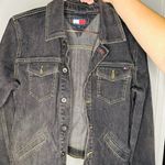 Tommy Hilfiger Vintage Black Button Front Pockets Denim Jacket Size Large Photo 4