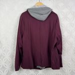 Torrid Knit Hood Blazer Merlot Red and Gray Twofer Jacket Size 3 Photo 4