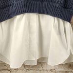 Theory Woven Combo Vest Shirt in Navy & White Size Large NWT Sweater Photo 4