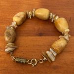 Gorgeous Unique Natural Brown And Tan Gemstone Magnetic Closure Bracelet Photo 1