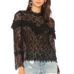 Saylor x Revolve Mariella Lace Ruffle Blouse in Black Photo 0