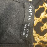 SheIn Women Dress Black Halter Top Leopard Print Sleeveless Casual Photo 4