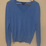Ralph Lauren Blue Label 100% Cashmere Italian Yarn V Neck Blue Sweater Large Photo 0