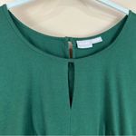 Eshakti  Custom Green with Black Trim Short Sleeve Knee Length Dress Large Photo 7
