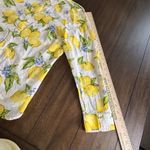 Talbots Women’s Lemon Blossom Print Cotton Button Front L/S Shirt Size Petite L Photo 4