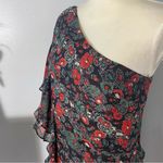 Veronica Beard "Ballard" One Shoulder Silk Floral Summer Mini Dress Photo 5