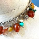 Orange and green beaded collar necklace Photo 2