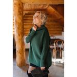 Free People  Ottoman Slouchy Tunic Sweater Dress in Aged Pine Size Large Photo 9