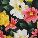 T Tahari Black Floral Print Sleeveless Pleated Belted Midi Dress Size Medium Photo 6