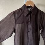 Diane Von Furstenberg DVF Made in Italy lightweight brown silk blend button down swim cover dress Photo 0