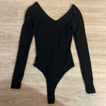 Altar'd State  Black Long Sleeve Bodysuit Ribbed Photo 0
