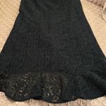 Kay Unger  long black lace skirt with ruffle and front slit size 12 Photo 8