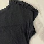 Calvin Klein Slubbed Eyelet Yoke Back Linen Casual Short Sleeve Top Womens Small Photo 1