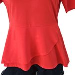 Isaac Mizrahi Live! Women’s Red Peplum Top – Size Small – Cotton Blend – NWOT Photo 3