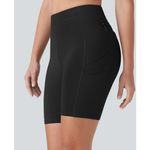 Halara  UltraSculpt™ High Waisted Tummy Control Contrast Lace Biker Shorts M NEW Photo 5