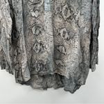 Cherish Made in Italy Gray Snakskin Print Long Sleeve Quarter Button Top Size M Photo 2