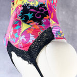 Josie Natori Womens Slip Dress Cami Satin Lace Boho Y2K Festival Colorblock Pink Size M Photo 3